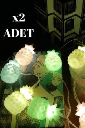 BUFFER® Karışık Renk Dekoratif Ananas Dolama 10’lu Şerit Led Işık Zinciri - 12