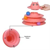 BUFFER® Tower Of Tracks Eğlenceli Üç Katlı Kedi Oyuncağı Seti Kedi Oyunu - 4