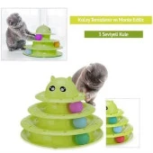 BUFFER® Tower Of Tracks Eğlenceli Üç Katlı Kedi Oyuncağı Seti Kedi Oyunu - 8