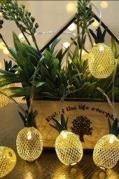 BUFFER® Dekoratif Pilli Pineapple Ananas Pilli Şerit Led Işık (1 Metre) - 11