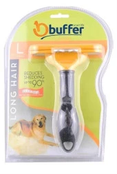 BUFFER® 23 KG Üzeri Uzun Tüylü Köpekler İçin Tüy Toplayıcı Ergonomik Tarak - 4