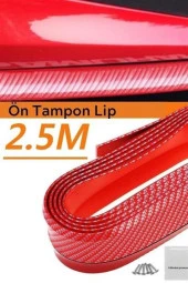 BUFFER® Kırmızı Renkli 2,5 Metre Araba Oto Ön Tampon Koruyucu Kauçuk Pratik Tampon Şerit Bant Döşeme - 3