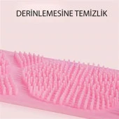 BUFFER® Çift Taraflı Banyo Hamam Lifi Silikon Masajlı Yumuşak Duş Lifi Uzun Ömürlü Hazır Banyo Keses - 5