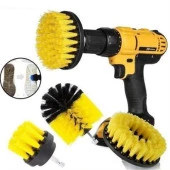 BUFFER® 3lü Matkap Ucu Banyo Küvet Duşakabin Araba Tekerliği Koltuk Yıkama Temizleme Fırçası Seti - 7