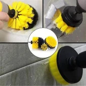 BUFFER® 3lü Matkap Ucu Banyo Küvet Duşakabin Araba Tekerliği Koltuk Yıkama Temizleme Fırçası Seti - 12