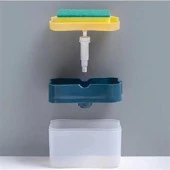 Buffer® İkisi Bir Arada Basmalı Pratik Sıvı Sabunluk Pompası Ve Bulaşık Yıkama Süngeri Haznesi - 8