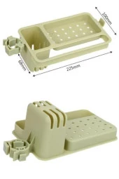 BUFFER® Musluğa Takılan Sünger Havlu Askılı Sabun Hazneli mutfak Banyo Lavabo Düzenleyici Organizer - 11