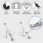 BUFFER® Ayarlanabilir Dizüstü Destek Tabanı Tamamen Katlanabilir Taşınabilir Laptop Yükseltici - 5