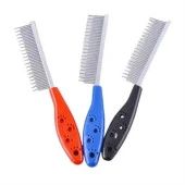 BUFFER® Tüy Açıcı Kedi Köpek Tarağı Tek Taraflı Metal Dişli Evcil Hayvan Bakım Fırçası - 1