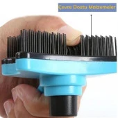 BUFFER® Evcil Hayvan Kedi Köpek Tüy Toplayıcı Otomatik Tuşlu Pet Tarak - 4