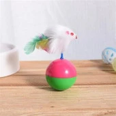 BUFFER® Kedi Oyun Topu Tüylü Fareli Hacı Yatmaz Eğitici Yavru Kedi Fare Kovalama Oyuncağı - 8