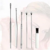 BUFFER® 6 Parça Paslanmaz Çelik Kulak Balmumu Toplayıcı Çıkarıcı Temizleyici Bakımı Çubuk Seti - 3