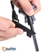 BUFFER® Acil Durum Magnezyum Çubuk Çakmaktaşı Hayatta Kalma Ateş Başlatıcı Çakmak Kiti Düdük Hediyel - 4