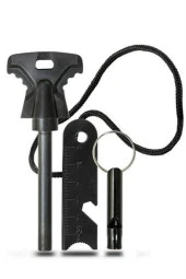 BUFFER® Acil Durum Magnezyum Çubuk Çakmaktaşı Hayatta Kalma Ateş Başlatıcı Çakmak Kiti Düdük Hediyel - 7