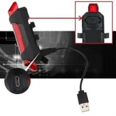 BUFFER® Usb Şarj Edilebilir Parlak Bisiklet Led Lamba Su Geçirmez Güvenlik Uyarı Arka Lamba Işığı - 3