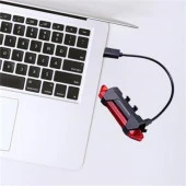 BUFFER® Usb Şarj Edilebilir Parlak Bisiklet Led Lamba Su Geçirmez Güvenlik Uyarı Arka Lamba Işığı - 6