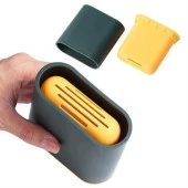 BUFFER® Duvara Monte Edilebilir Kapaklı Askılı Klozet Yumuşak Silikon Başlıklı Tuvalet Fırçası Seti - 9