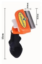 BUFFER® Uzun Tüylü Köpekler İçin Kolay Tarama Fırçası Temizlenebilir Çelik Tarak Tüy Toplayıcı Mediu - 11