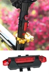 BUFFER® Usb Şarj Edilebilir Parlak Bisiklet Led Lamba Su Geçirmez Güvenlik Uyarı Arka Lamba Işığı - 10
