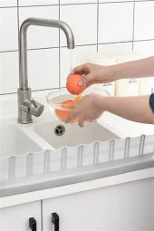 BUFFER® Vantuzlu Kauçuk Sıvı Su Sızdırmaz Mutfak Banyo Duş Bariyeri Lavabo Kenar Tutucu Set - 9