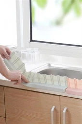 BUFFER® Vantuzlu Kauçuk Sıvı Su Sızdırmaz Mutfak Banyo Duş Bariyeri Lavabo Kenar Tutucu Set - 11