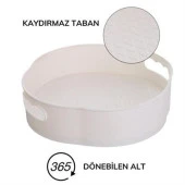 BUFFER® 360 Derece Dönebilen Mekanizmalı Yuvarlak Tepsi Formlu Sunum ve Servis Organizer Tablası - 6