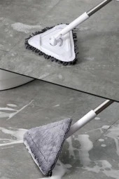 BUFFER® Teleskopik Saplı 150 cm Üçgen Mop Cam Duvar Tavan Fayans Parke Temizleyici Mop - 9