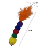 BUFFER® Yumuşacık İpli Tırtıl Şeklinde Rengarenk Sevimli Evcil Hayvan Oyuncağı - 3