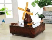 BUFFER® Dekoratif Mandallı Kurmalı Hareketli Arabalı Sesli Değirmen Müzik Kutusu - 2