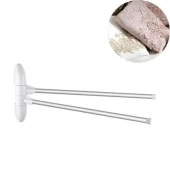 BUFFER® Eloksallı 2 Kollu Havlululuk Banyo Duş Havlu Bornoz Askılığı - 1