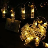 BUFFER® 3 Metre 20li Led Işıklı Dekoratif Fotoğraf Askılığı Mandalları - 7