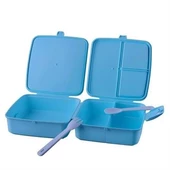 BUFFER® Kendiliğinden Kaşık Çatallı Beslenme Kutusu 4 Bölmeli Çocuk Beslenme Kabı Saklama Kutusu thumbnail 9