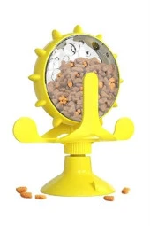 Buffer® Vantuzlu Zilli İnteraktif Dönebilen Mama Kaplı Renkli Eğlenceli Eğitici Kedi Oyuncağı - 12