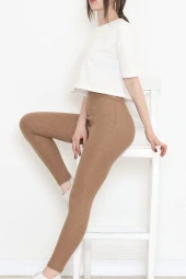 Örme Kaşe Tayt Camel - 5