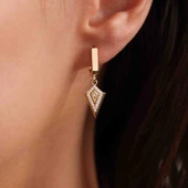 Üçgen Altın Küpe thumbnail 2