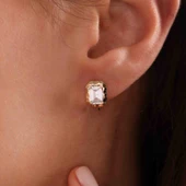 Aynalı Baget Küpe 14K - 2