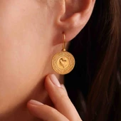 14 Ayar Altın Çeyrekli Küpe - 2