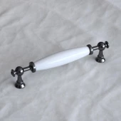 Gerçek Porselen Füme Beyaz 128 Mm Kulp Mobilya Çekmece Mutfak Kulpları Kulbu Dolabı Dolap Kulpu thumbnail 5