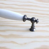 Gerçek Porselen Füme Beyaz 128 Mm Kulp Mobilya Çekmece Mutfak Kulpları Kulbu Dolabı Dolap Kulpu thumbnail 4
