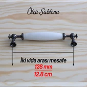 Gerçek Porselen Füme Beyaz 128 Mm Kulp Mobilya Çekmece Mutfak Kulpları Kulbu Dolabı Dolap Kulpu thumbnail 6