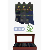 Premium Busines (3 ÇİFT KUTULU) Klasik Uzun Boy Mevsimlik Dikişsiz Erkek Bambu Soket Çorap - 2