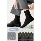 Premium Busines (5 Çift Kutusuz) Klasik Uzun Boy Mevsimlik Dikişsiz Erkek Bambu Soket Çorap - 1