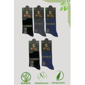 Premium Busines (5 Çift Kutusuz) Klasik Uzun Boy Mevsimlik Dikişsiz Erkek Bambu Soket Çorap - 6