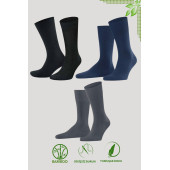 Premium Busines (3 Çift Kutusuz ) Klasik Uzun Boy Mevsimlik Dikişsiz Erkek Bambu Soket Çorap - 3