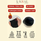 Thermo Özellikli 2X Korumalı (5 Çift) Siyah Renk Termal Erkek Kışlık Havlu Patik Çorap - 3
