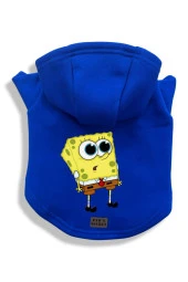 Köpek Kıyafeti Köpek Sweatshirt Hoodie Köpek Ürünleri Kedi Kıyafeti - Şaşkın Süngerbob - 1