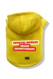 Kedi ve Köpek Kıyafeti Sweatshirt Hoodie - Asosyal Değilim - 1