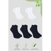 Erkek Patik Lacose Kabartma Desenli (5 ADET) Bambu Dikişsiz Parfümlü Kısa Çorap - 3