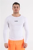 Diadora Pro - Erkek Beyaz Sıkı Kesimli Uzun Kollu İçlik - 1140051 - 2
