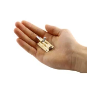 Küçük Mavzer Sürgü Sürgülü Sürgüsü Kilit 25x40 mm Kapı Pencere Emniyet Kilidi Metal Prinç Sarı thumbnail 4